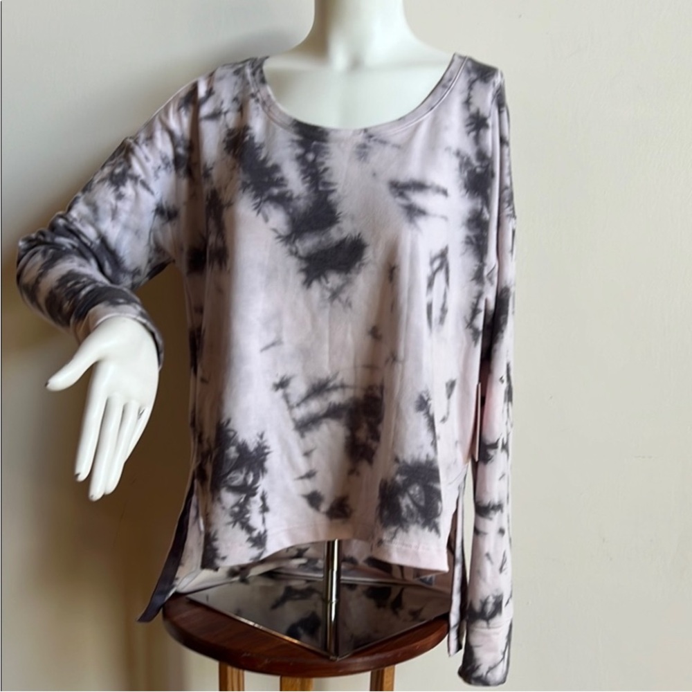 Juicy Couture Black and White Tie-Dye Long Sleeve Top